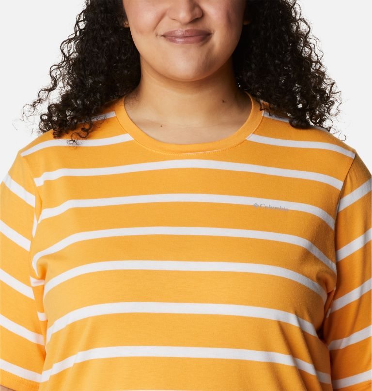 Women's Columbia Sun Trek T-Shirt Dress Stripe | Plus Size CA-W4561